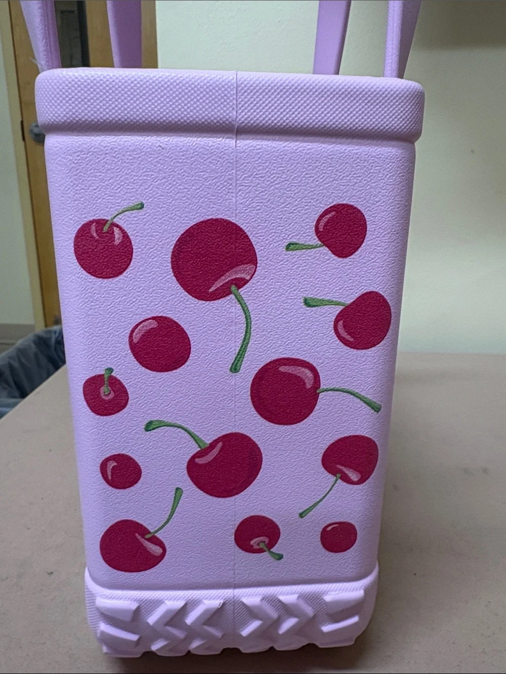 Bogg Bag Bitty Bogg Cherry Print Pink Mini Tote Beach Bag NWT